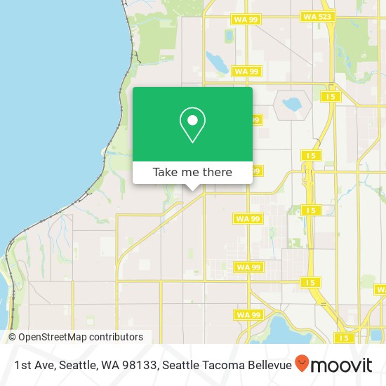 Mapa de 1st Ave, Seattle, WA 98133