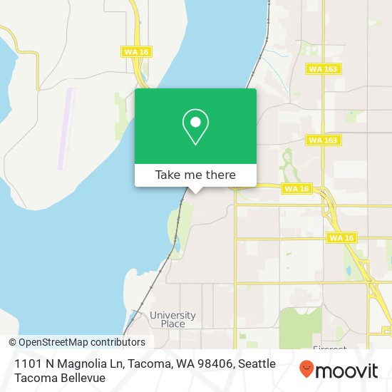 Mapa de 1101 N Magnolia Ln, Tacoma, WA 98406