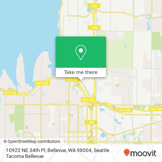 Mapa de 10922 NE 34th Pl, Bellevue, WA 98004
