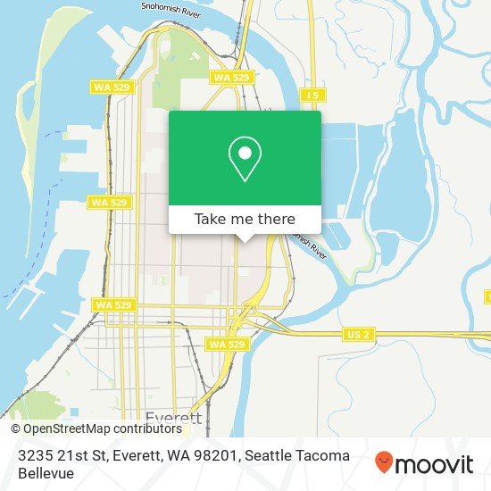 Mapa de 3235 21st St, Everett, WA 98201