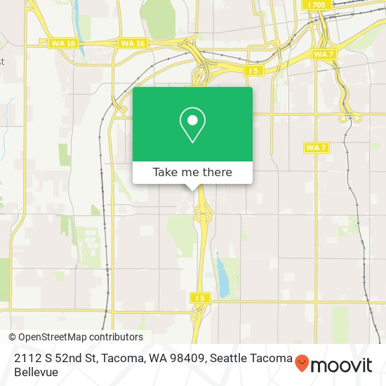 Mapa de 2112 S 52nd St, Tacoma, WA 98409