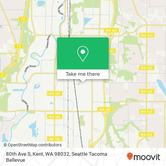 Mapa de 80th Ave S, Kent, WA 98032