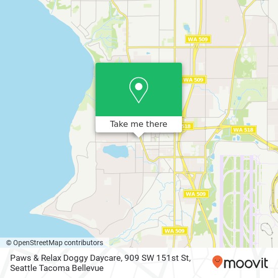 Mapa de Paws & Relax Doggy Daycare, 909 SW 151st St
