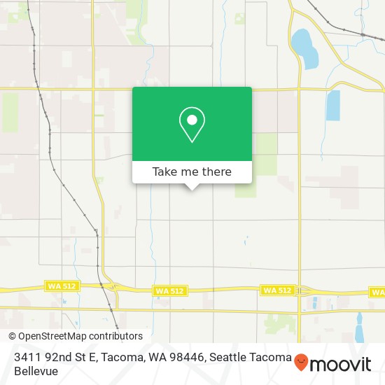 Mapa de 3411 92nd St E, Tacoma, WA 98446