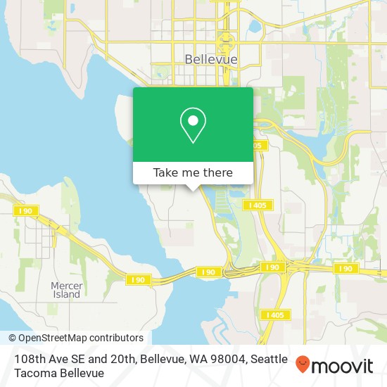 Mapa de 108th Ave SE and 20th, Bellevue, WA 98004