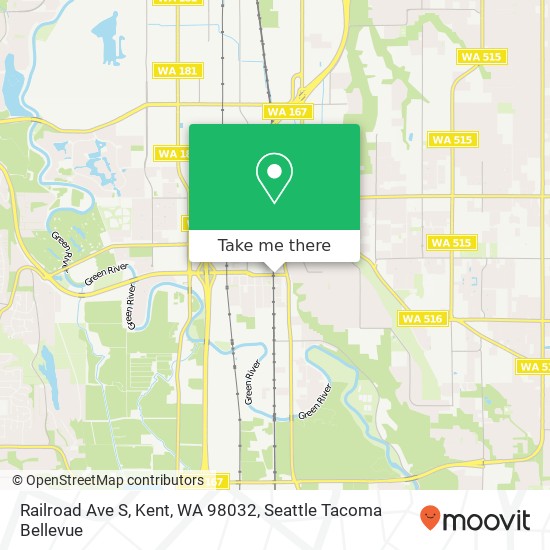 Railroad Ave S, Kent, WA 98032 map