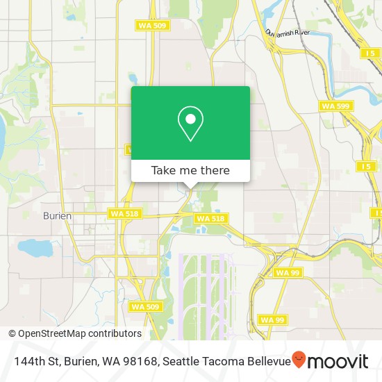 Mapa de 144th St, Burien, WA 98168