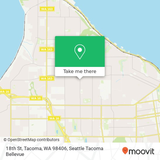 Mapa de 18th St, Tacoma, WA 98406