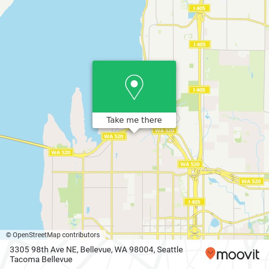 Mapa de 3305 98th Ave NE, Bellevue, WA 98004