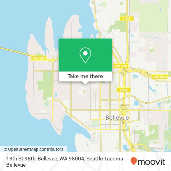 Mapa de 18th St 98th, Bellevue, WA 98004