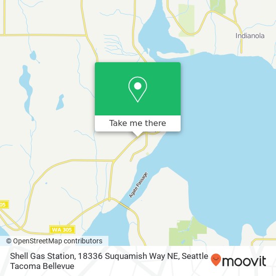 Mapa de Shell Gas Station, 18336 Suquamish Way NE