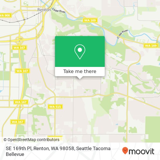 Mapa de SE 169th Pl, Renton, WA 98058