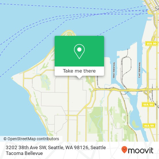 Mapa de 3202 38th Ave SW, Seattle, WA 98126