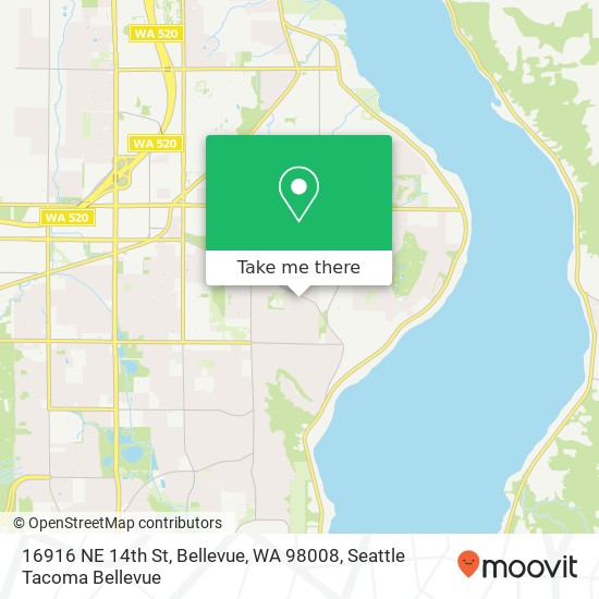 Mapa de 16916 NE 14th St, Bellevue, WA 98008