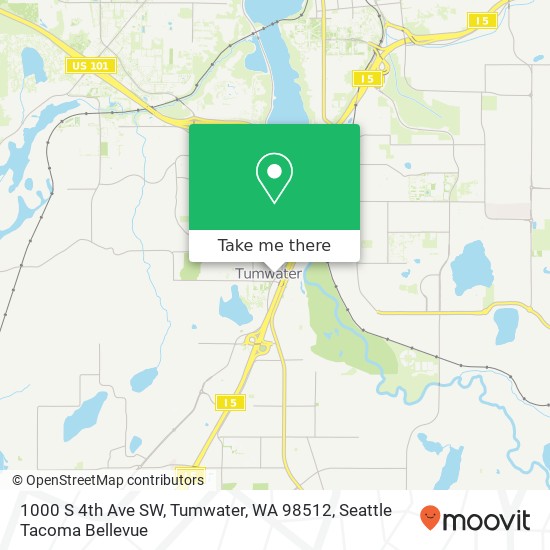 Mapa de 1000 S 4th Ave SW, Tumwater, WA 98512