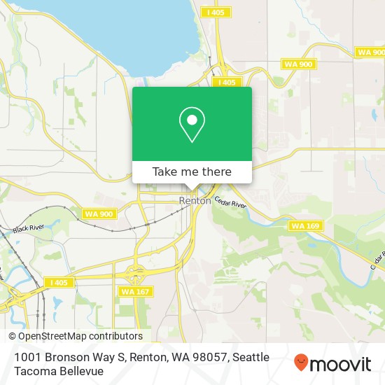 Mapa de 1001 Bronson Way S, Renton, WA 98057
