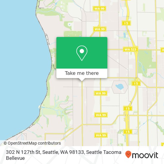 Mapa de 302 N 127th St, Seattle, WA 98133