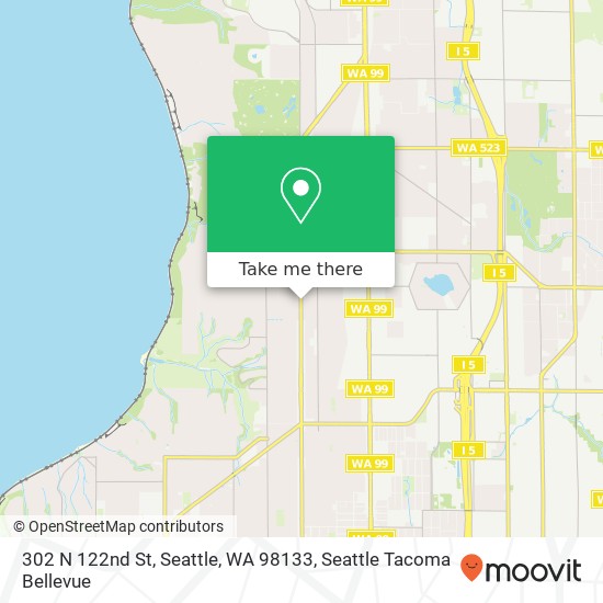 Mapa de 302 N 122nd St, Seattle, WA 98133