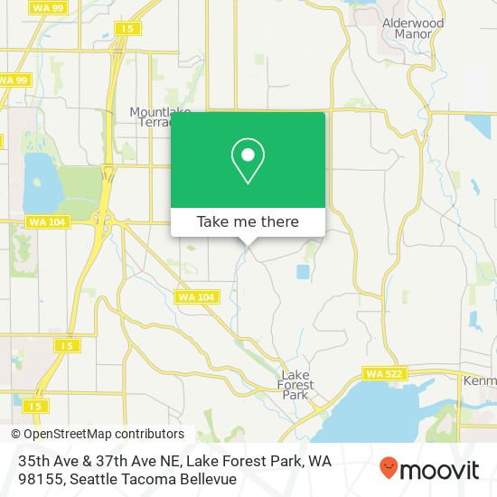 Mapa de 35th Ave & 37th Ave NE, Lake Forest Park, WA 98155