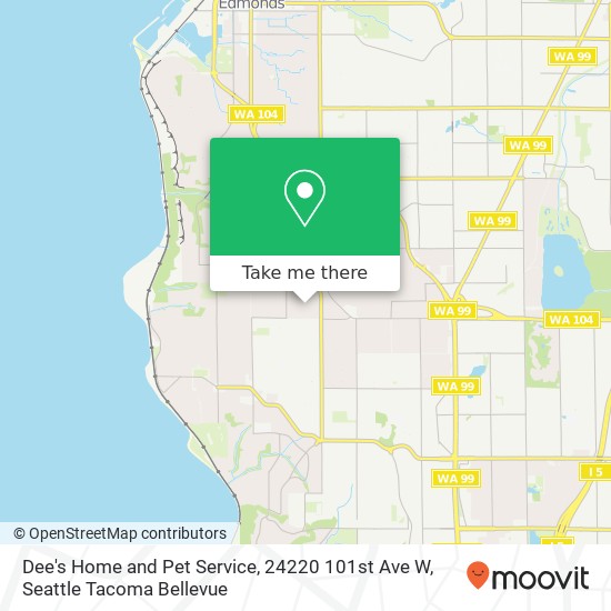 Mapa de Dee's Home and Pet Service, 24220 101st Ave W