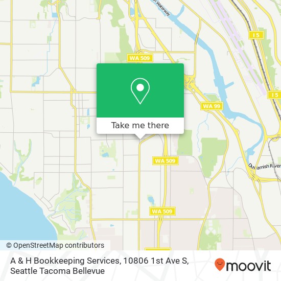 A & H Bookkeeping Services, 10806 1st Ave S map