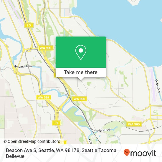 Mapa de Beacon Ave S, Seattle, WA 98178