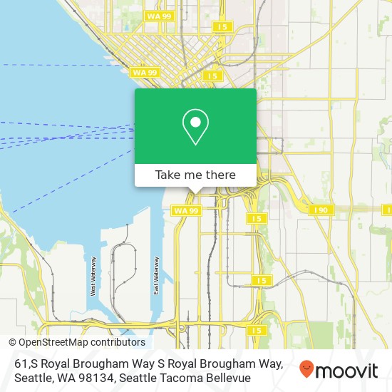 Mapa de 61,S Royal Brougham Way S Royal Brougham Way, Seattle, WA 98134