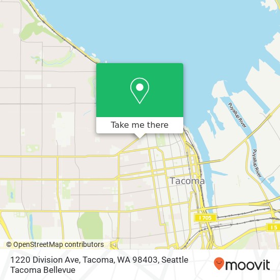Mapa de 1220 Division Ave, Tacoma, WA 98403