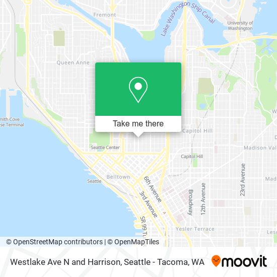 Westlake Ave N and Harrison map