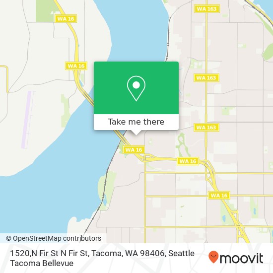 Mapa de 1520,N Fir St N Fir St, Tacoma, WA 98406