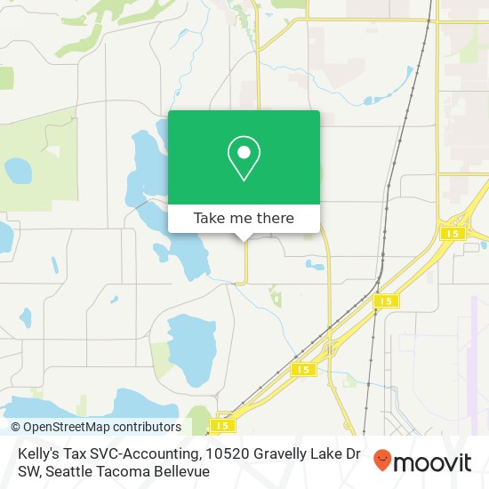 Mapa de Kelly's Tax SVC-Accounting, 10520 Gravelly Lake Dr SW