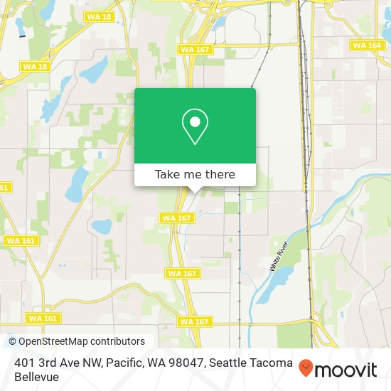 Mapa de 401 3rd Ave NW, Pacific, WA 98047