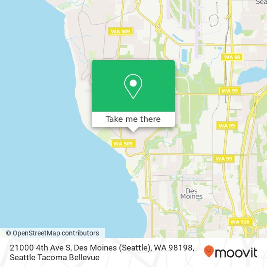 Mapa de 21000 4th Ave S, Des Moines (Seattle), WA 98198
