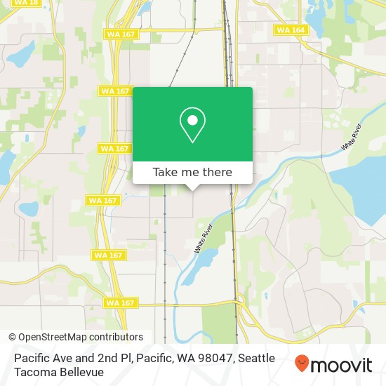 Mapa de Pacific Ave and 2nd Pl, Pacific, WA 98047