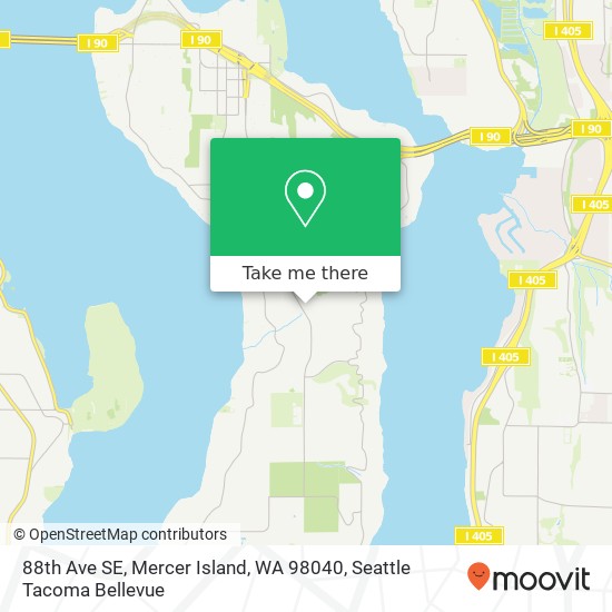 88th Ave SE, Mercer Island, WA 98040 map