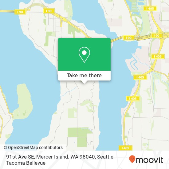 91st Ave SE, Mercer Island, WA 98040 map