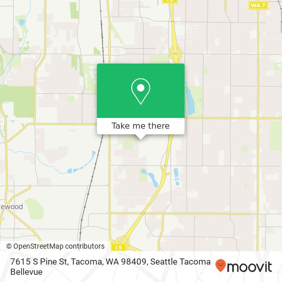 Mapa de 7615 S Pine St, Tacoma, WA 98409
