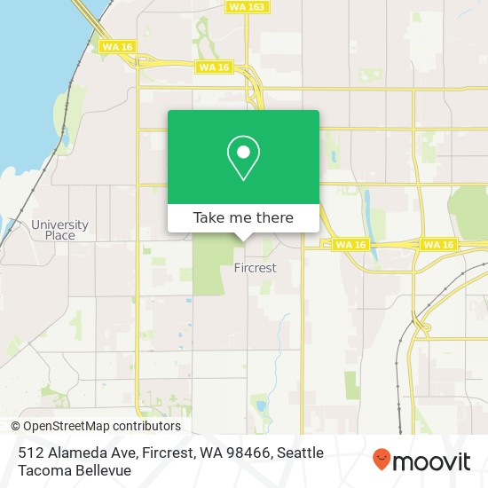 512 Alameda Ave, Fircrest, WA 98466 map