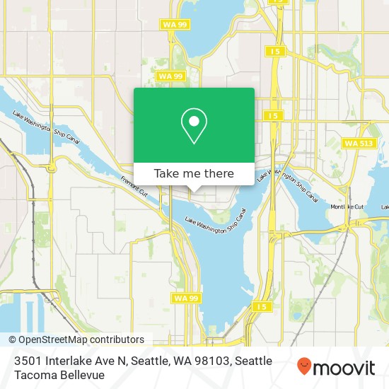 Mapa de 3501 Interlake Ave N, Seattle, WA 98103