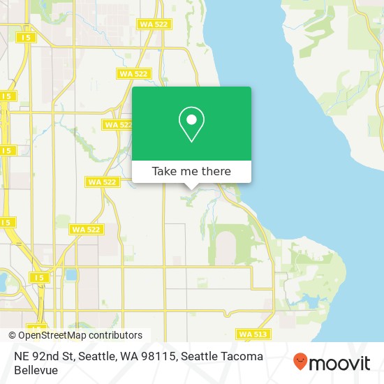 Mapa de NE 92nd St, Seattle, WA 98115