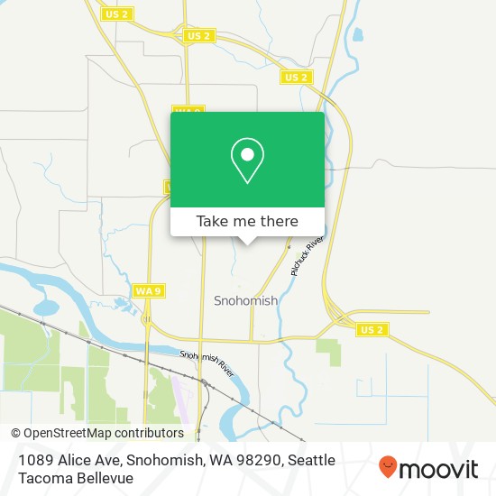 Mapa de 1089 Alice Ave, Snohomish, WA 98290