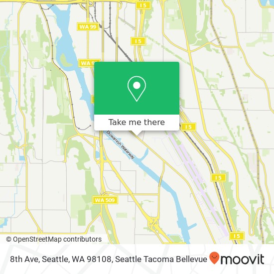 Mapa de 8th Ave, Seattle, WA 98108