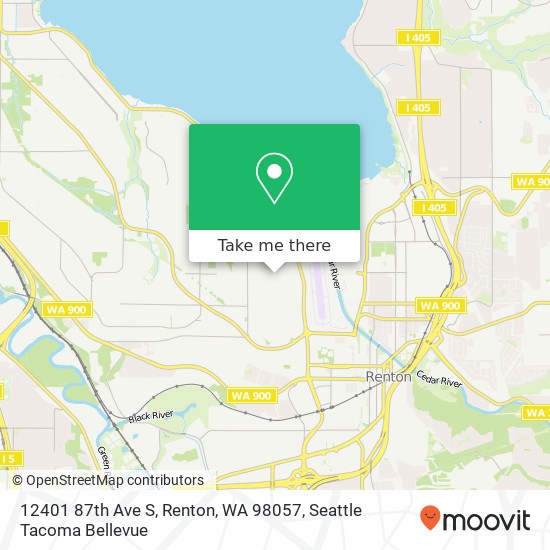 Mapa de 12401 87th Ave S, Renton, WA 98057