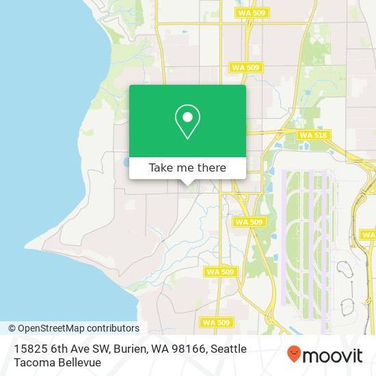 Mapa de 15825 6th Ave SW, Burien, WA 98166