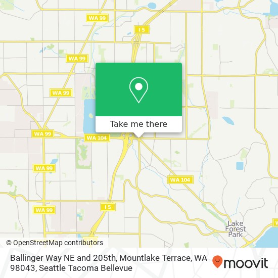 Mapa de Ballinger Way NE and 205th, Mountlake Terrace, WA 98043