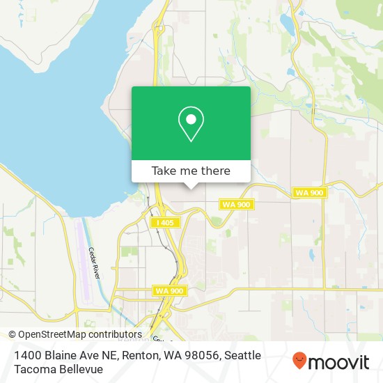 Mapa de 1400 Blaine Ave NE, Renton, WA 98056