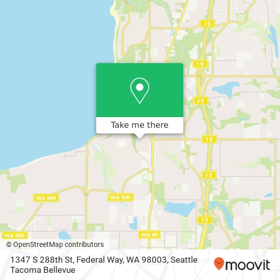 Mapa de 1347 S 288th St, Federal Way, WA 98003