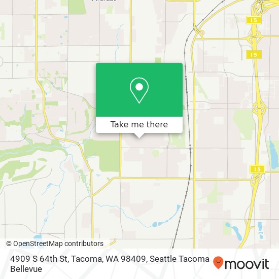 Mapa de 4909 S 64th St, Tacoma, WA 98409