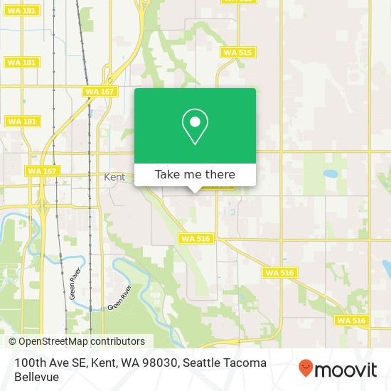 Mapa de 100th Ave SE, Kent, WA 98030