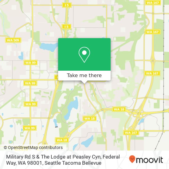Mapa de Military Rd S & The Lodge at Peasley Cyn, Federal Way, WA 98001